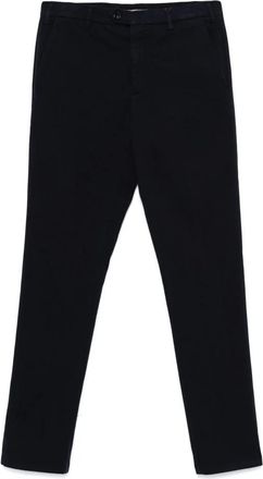 Canali Katoenen broek met zakken en elastan - Heren - Slim Fit Broeken - Blauw - 2XL - Katoen - Broeken