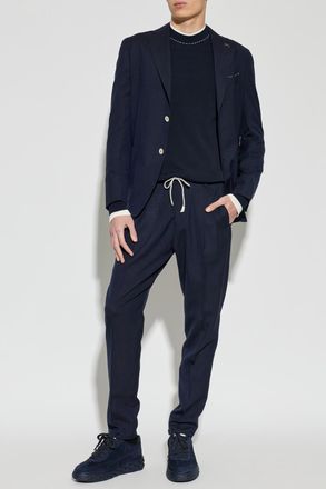 Eleventy Wool Suit, Mens, Navy Blue