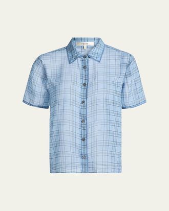 Frame Denim The Silk Plaid Blouse