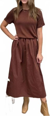 Wishlist Mixed Media Sweater Midi Dress In Burlwood/wine