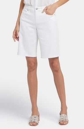 NYDJ Lilly Straight Leg Denim Shorts in Optic White at Nordstrom, Size 14