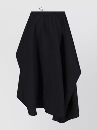 Yohji Yamamoto midi skirt knee length asymmetric hem pockets