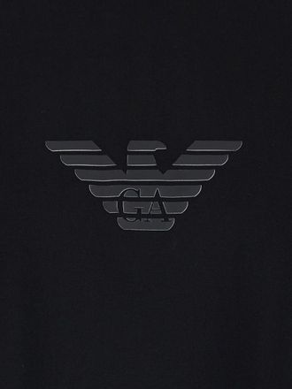 Emporio Armani Logo-Embroidered Cotton T-Shirt - Black