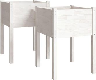 vidaXL Vidaxl - Jardineras 2 Uds Madera Maciza De Pino 50x50x70 Cm