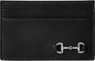 Gucci horsebit-detail card holder - unisex - Leather - One Size - Black