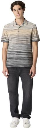 Missoni Short Sleeve Polo With Flame Knit in Grey at Nordstrom, Size Xx-Large
