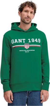 GANT Hoodies & sweatvesten, Heren, Groen, XL, Katoen, Graphic Hoodie