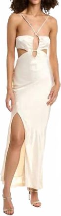 Bardot Daring Satin Midi Dress In Ivory