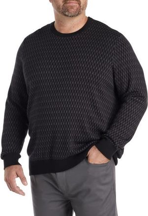 Perry Ellis Big & Tall Textured Crewneck Sweater in Black at Nordstrom, Size 2Xb