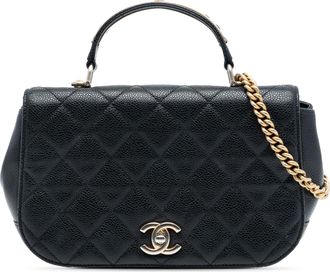 Chanel Tweedehands Kleine Gequilt Caviar Draagbare Flap