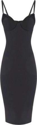 Elisabetta Franchi Midi Dresses, female, Black, Size: 2XL Midi Dress with Satin Bows