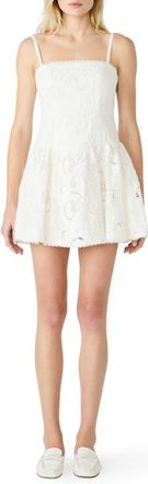 Steve Madden Giada Ladder Stitch Sleeveless Minidress in Antique at Nordstrom, Size 14