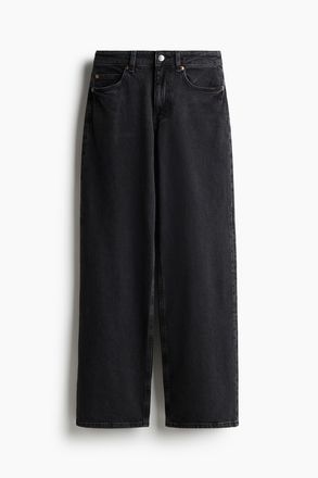 H&M Wide High Waist Jeans - Dunkles Denimgrau