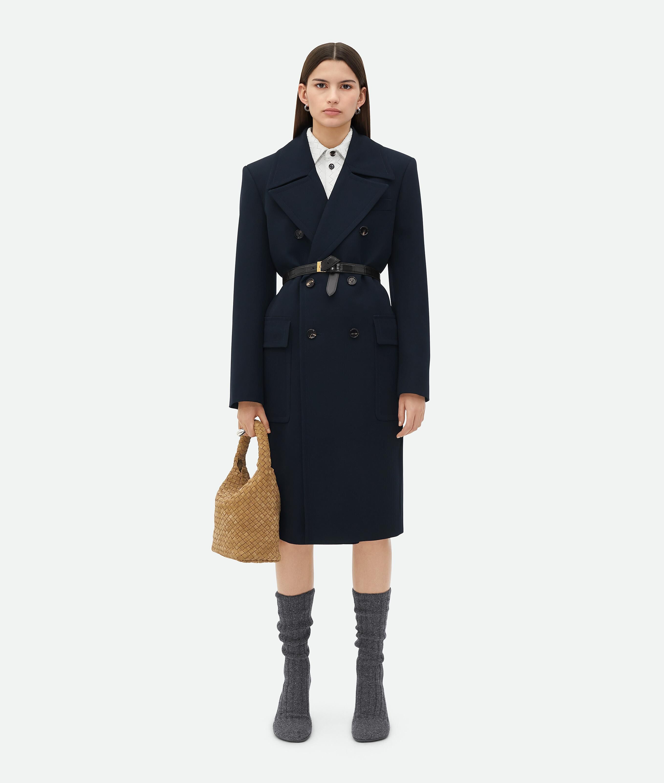 アウターその他 BOTTEGA VENETA Woman Trench coat Blue 784057V4C50 4246 Leather trench coat Bottega Veneta Blue size 36 IT in