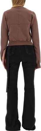 Rick Owens Cropped Cotton Sweatshirt - Brown