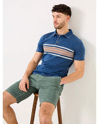 FatFace Chest Stripe Polo - Indigo Blue