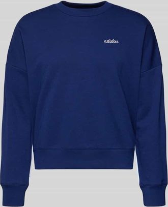 adidas Sweatshirt mit Label-Stitching in Dunkelblau, Gr&ouml;&szlig;e XL