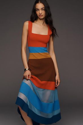 Maeve Sleeveless Blocked Sweater Dress