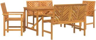 vidaXL Vidaxl - Conjunto De Comedor De Jard&iacute;n 5 Pcs Marr&oacute;n 150 X 90 X 74 Cm