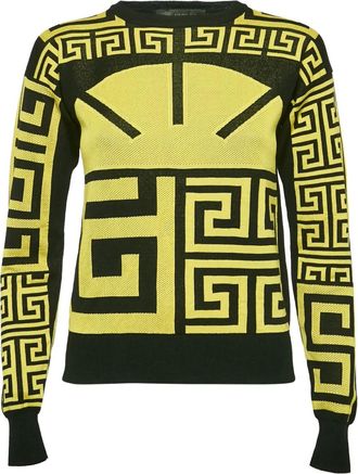 Versace Gebreide top met Greca patroon - Geel