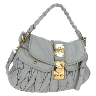 Miu Miu Pre-owned Shoulder Bag - Dames - Vintage Schoudertas - Grijs - ONE Size - Leer - Vintage