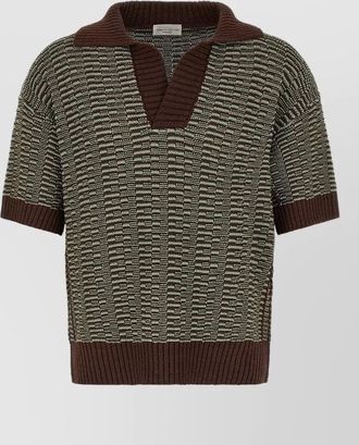 Roberto Collina textured knit polo shirt ribbed collar hem