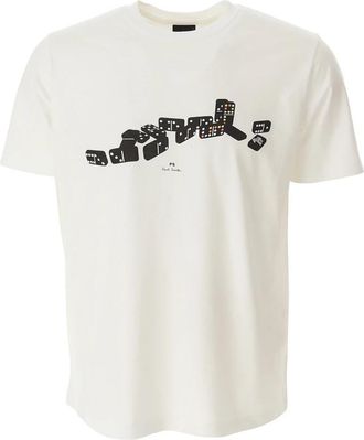 Paul Smith Domino Print Wit T-shirt - Heren - T-shirts - Wit - M - Katoen - Tops
