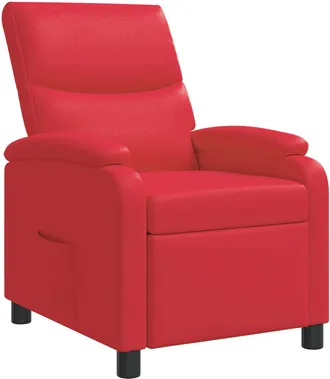 vidaXL Recliner Rojo Cuero Sint&eacute;tico Vidaxl