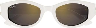 Cartier Ct 0667S Zonnebril - Dames - Zonnebrillen - Wit - 51 MM - Accessoires