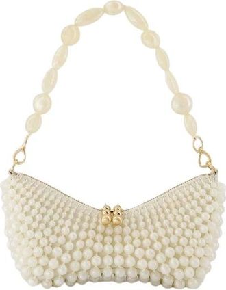 Cult Gaia Witte Acryl Clutch met Magnetische Sluiting - Dames - Schoudertassen - Wit - ONE Size - Leer - Tassen