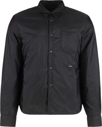 Prada Light Jackets, male, Black, Size: L Re-Nylon shirt