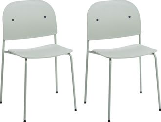 Beliani Conjunto De 2 Sillas De Comedor Y Cocina Asiento Sint&eacute;tico Estructura De Metal Verde Menta Windust