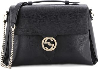 Gucci Leren medium schoudertas met handgreep - Zwart