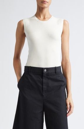 Nellie Partow Bowery Sleeveless Silk Blend Sweater in Ivory at Nordstrom, Size X-Small