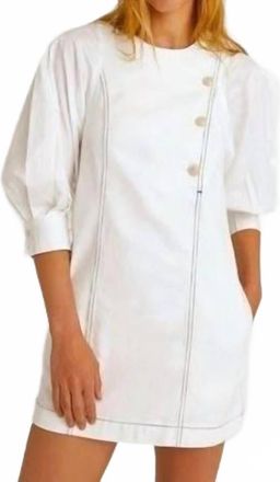 Something Navy Arielle Pearl Button Dress In White/rainbow