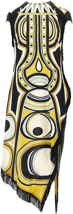 La DoubleJ Printed silk Scarf midi dress Woman 44