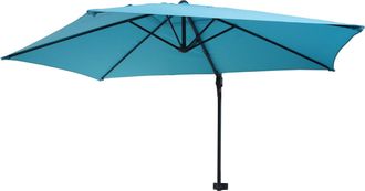 Hhg Sombrilla De Pared Casoria, Sombrilla Voladiza Sombrilla De Balc&oacute;n, 3m Inclinable, Poli&eacute;ster Aluminio/acero 9kg, Turquesa