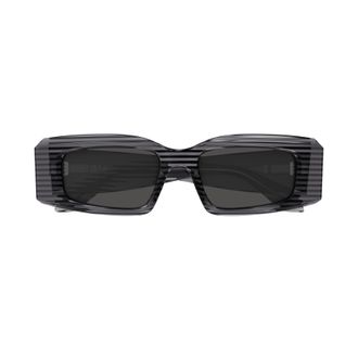 Alaia Aa0078s Rectangular Ribbed Frame Sunglasses in Recycled Acetate