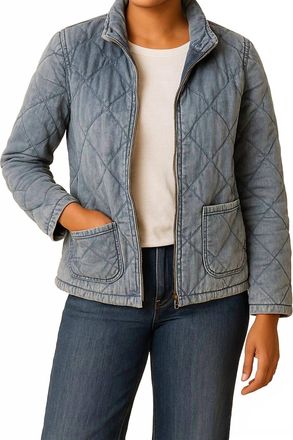Hatley Quilted Tencel Jacket In Light Wash Denim