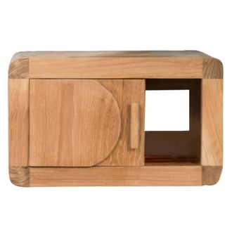 Wanda Collection Mueble peque&ntilde;o de cuarto de ba&ntilde;o suspendido 50 cm de teca maciza