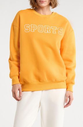 90 Degree by Reflex Varsity Vault Fleece Graphic Sweatshirt in Orange at Nordstrom Rack, Size X-Large