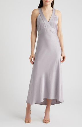 Boss Orange by Hugo Boss Danden Crinkle Satin Maxi Dress in Purple at Nordstrom, Size 14