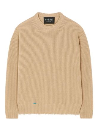 Alanui ribbed frayed sweater - Neutrals