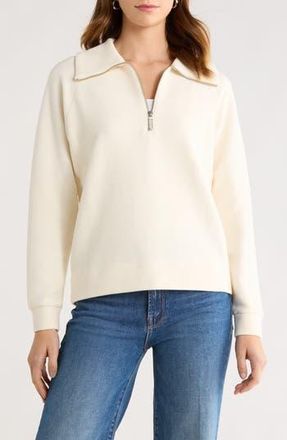 Caslon Ottoman Half Zip Pullover in Ivory Pristine at Nordstrom Rack, Size Xx-Large