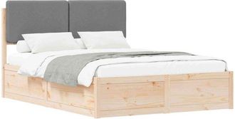 vidaXL Estructura De Cama Con Cabecera Tapizada Gris Claro Vidaxl