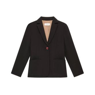 Maliparmi Maliparmi - Strakke Matte Blazer - Dames - Jassen - Zwart - Maat: 2XL Leer