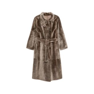 Brunello Cucinelli Fur Brunello Cucinelli - female - Brunello Cucinelli - Belted Coats - Brown - S - Coats