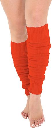 Generic Womens Girls Ribbed Knitted Neon Leg Warmers Ultra Soft 1980s Dance Legwear Fancy Dress Party Accessories - Ladies Stretchy Leg Warmers For Sports Yog
