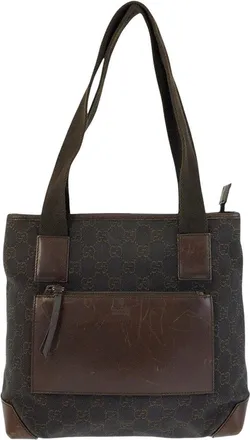 Gucci Brown Gg Canvas & Leather Tote (Authentic Pre-Loved)