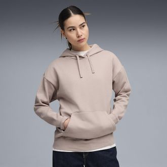 Puma Felpa con cappuccio in pile Essentials dal taglio morbido da donna, Abbigliamento, Beige, XL